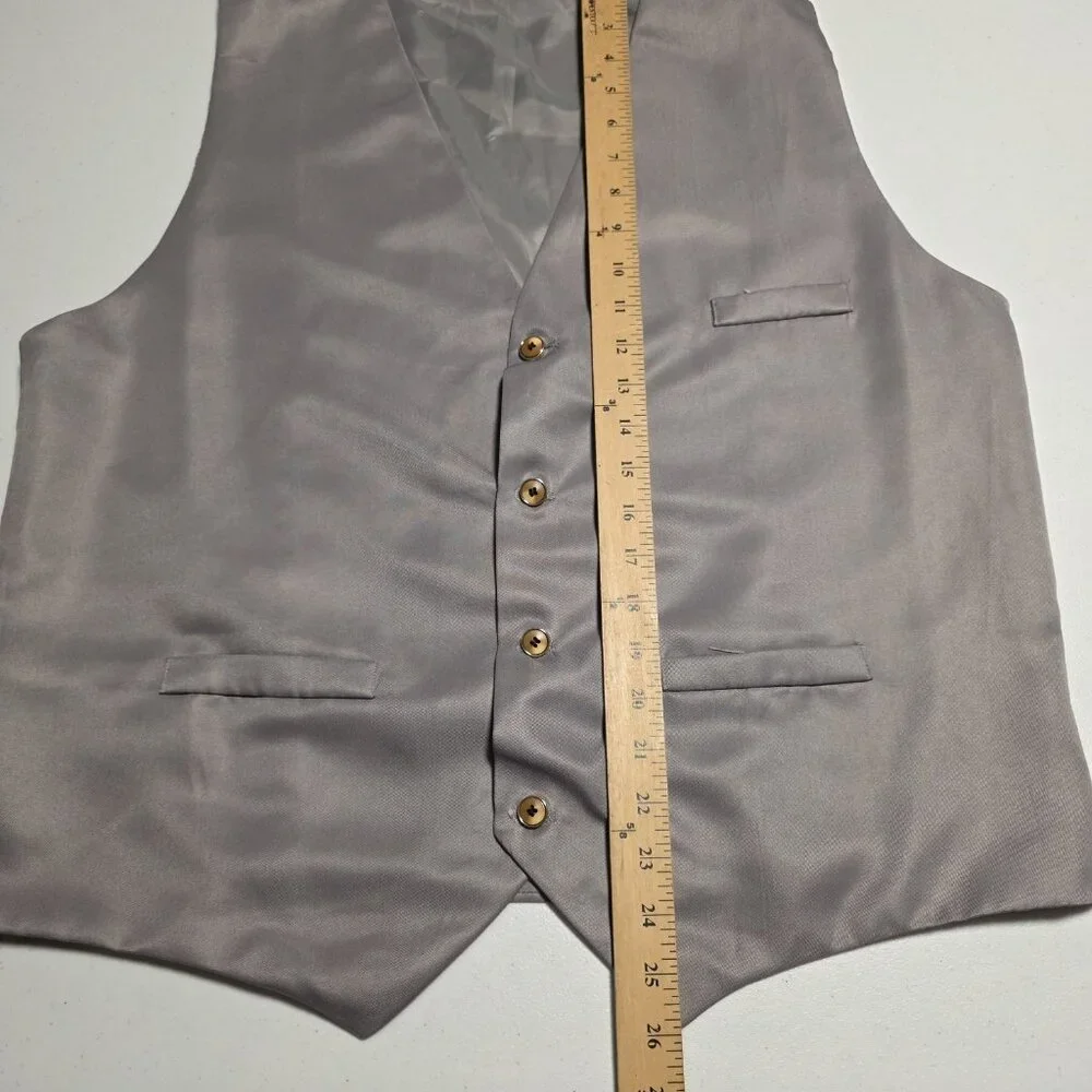 Suit Vest Waistcoat Gray Formal Wedding Prom Groomsman Unbranded Large NEW‎